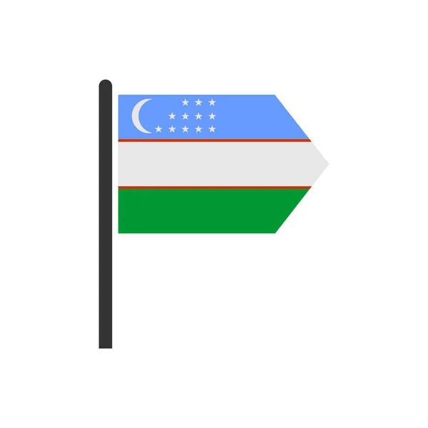 Uzbekistán Banderas Icono Conjunto Uzbekistán Independencia Día Icono Conjunto Vector — Vector de stock