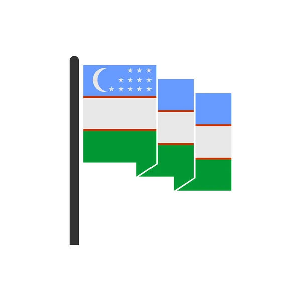 乌兹别克斯坦国旗图标集 乌兹别克斯坦独立日图标集矢量符号集 — 图库矢量图片