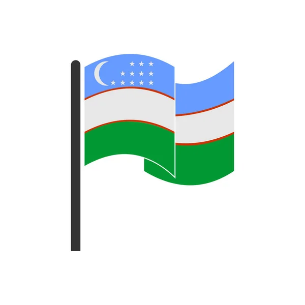 Ikona Vlajky Uzbekistánu Nastavena Ikona Den Nezávislosti Uzbekistánu Nastavena Symbol — Stockový vektor