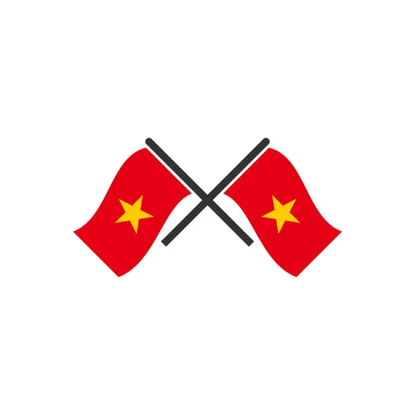 Vietnam Vlajky Ikona Sada Vietnam Den Nezávislosti Ikona Nastavit Vektorové — Stockový vektor