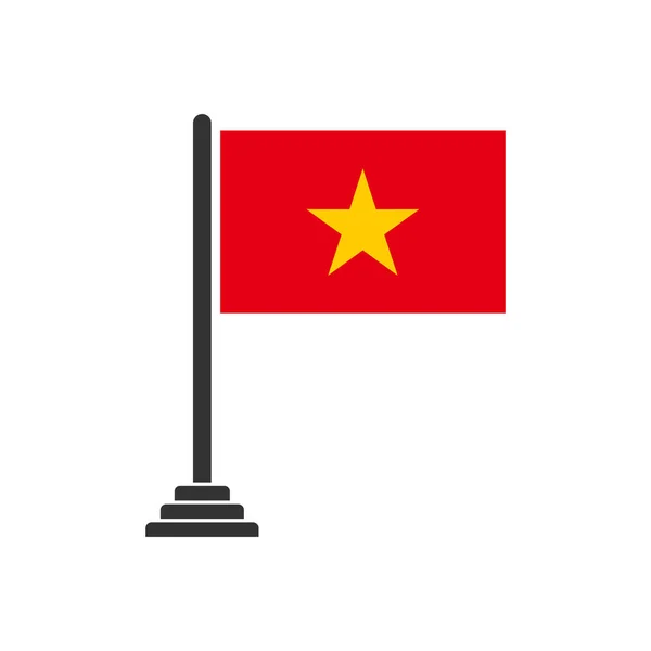 Banderas Vietnam Icono Conjunto Día Independencia Vietnam Icono Conjunto Símbolo — Archivo Imágenes Vectoriales