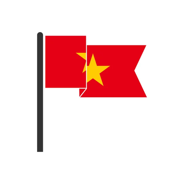 Banderas Vietnam Icono Conjunto Día Independencia Vietnam Icono Conjunto Símbolo — Vector de stock