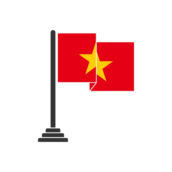 Banderas Vietnam Icono Conjunto Día Independencia Vietnam Icono Conjunto Símbolo — Archivo Imágenes Vectoriales