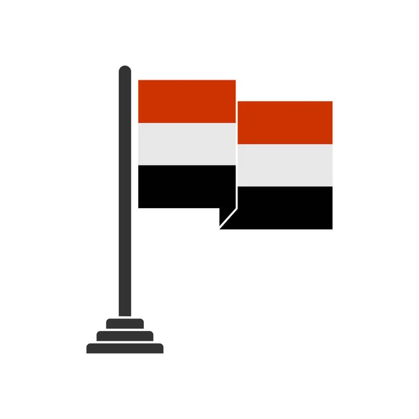 Yemen Bayrak Simgesi Belirlendi Yemen Bağımsızlık Günü Simgesi Belirlendi — Stok Vektör