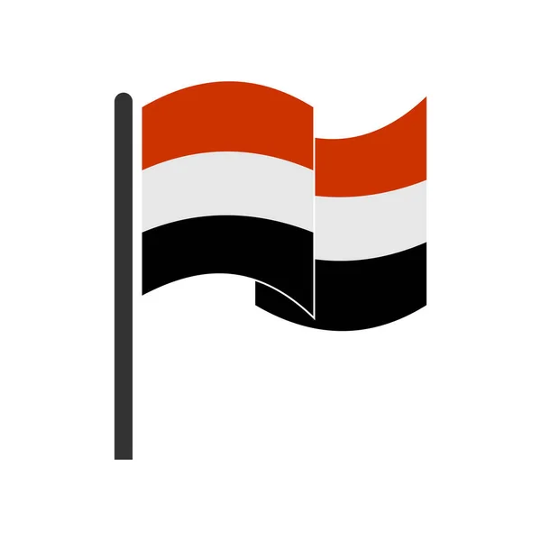 Jemen Flaggor Ikon Set Jemen Självständighet Dag Ikon Uppsättning Vektor — Stock vektor