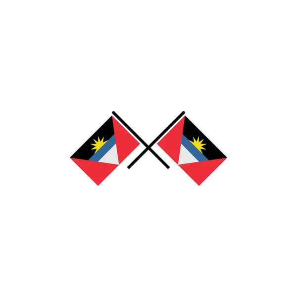 Antigua Zászlók Ikon Készlet Antigua Függetlenségi Nap Ikon Set Vektor — Stock Vector