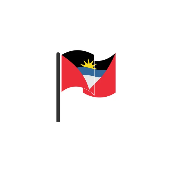 Antigua Zászlók Ikon Készlet Antigua Függetlenségi Nap Ikon Set Vektor — Stock Vector