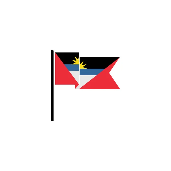Antigua Bayrak Simgesi Seti Antigua Bağımsızlık Günü Simgesi Vektör Işareti — Stok Vektör