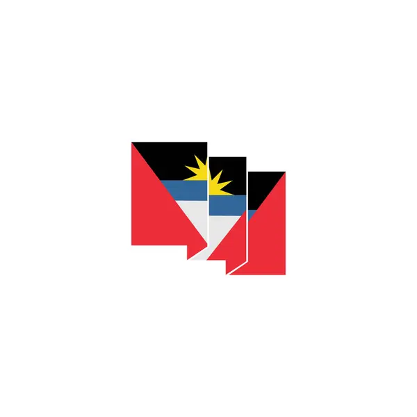 Antigua Flaggor Ikon Set Antigua Självständighet Dag Ikon Uppsättning Vektor — Stock vektor