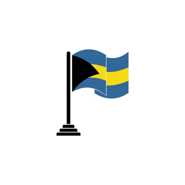 Bahamas Flaggor Ikon Set Bahamas Självständighet Dag Ikon Uppsättning Vektor — Stock vektor