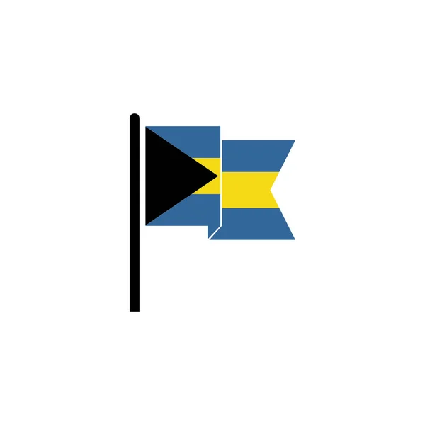 Conjunto Ícones Bandeiras Das Bahamas Ícone Dia Independência Das Bahamas — Vetor de Stock