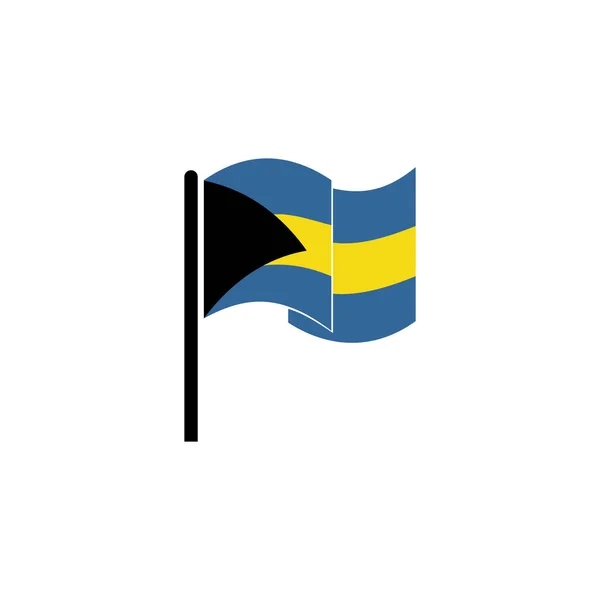 Bahamas Banderas Icono Conjunto Bahamas Día Independencia Icono Conjunto Símbolo — Vector de stock