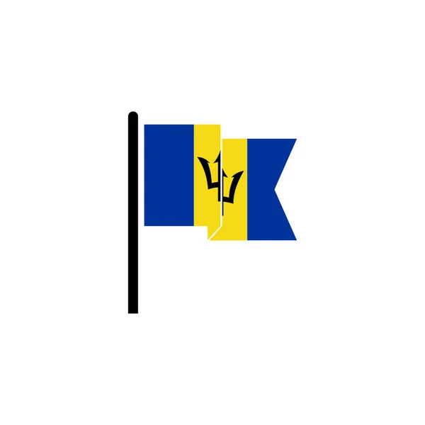 Barbados Banderas Icono Conjunto Barbados Independencia Día Icono Conjunto Vector — Vector de stock