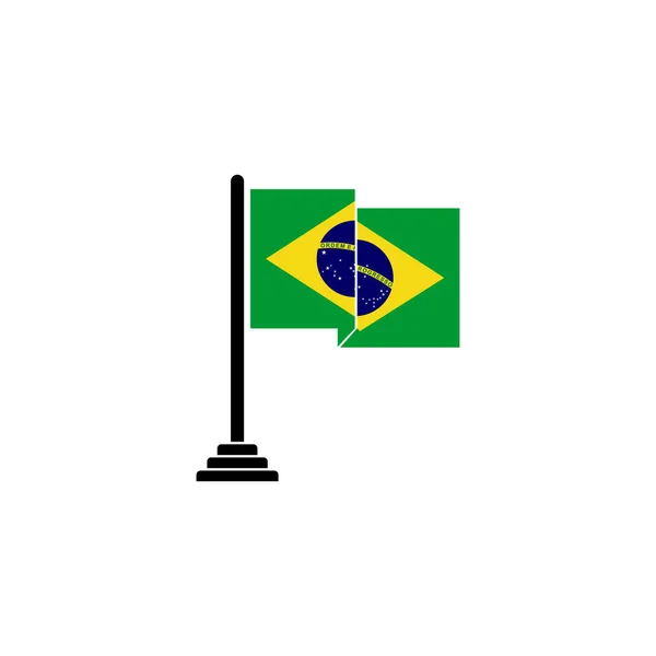 Brasile Bandiere Icona Set Brasile Indipendenza Giorno Icona Set Vettoriale — Vettoriale Stock