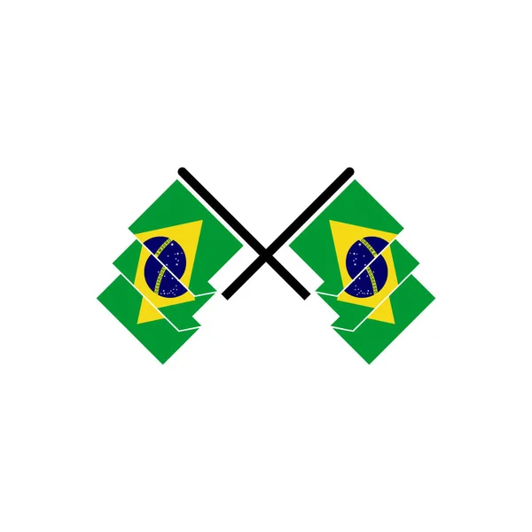 Zestaw Ikon Flag Brazylii Ikona Dnia Niepodległości Brazylii — Wektor stockowy