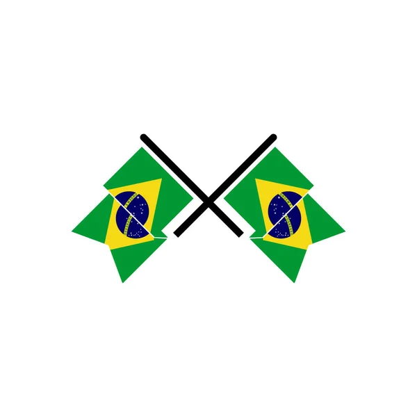 Brasil Banderas Icono Conjunto Brasil Día Independencia Icono Conjunto Vector — Archivo Imágenes Vectoriales