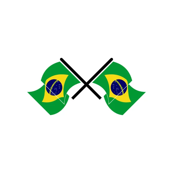 Brazilië Vlaggen Pictogram Set Brazilië Onafhankelijkheid Dag Pictogram Set Vector — Stockvector