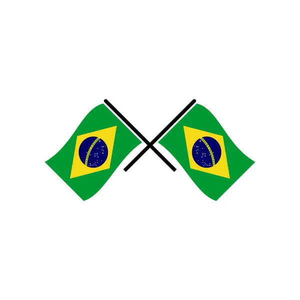 Иконка Флагами Бразилии Символ Дня Независимости Бразилии Набор Векторных Знаков — стоковый вектор