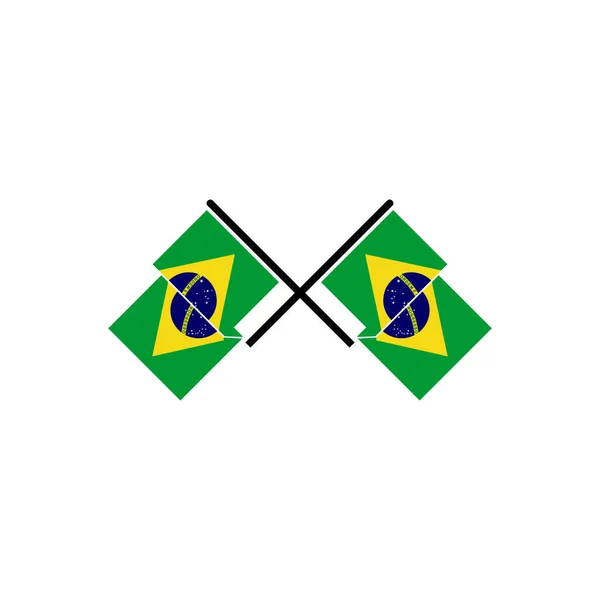 Brasilien Flaggor Ikon Set Brasilien Självständighet Dag Ikon Uppsättning Vektor — Stock vektor