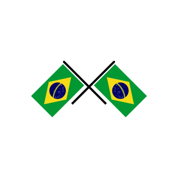 Ensemble Icônes Des Drapeaux Brésil Ensemble Icônes Jour Indépendance Brésil — Image vectorielle