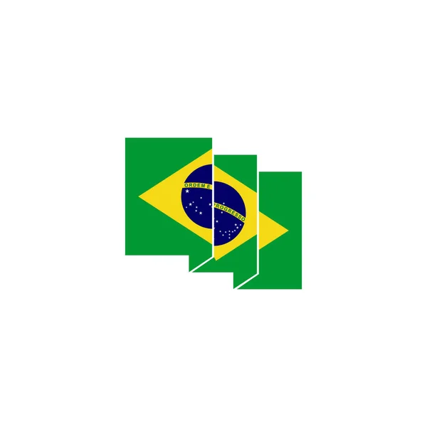 Brasile Bandiere Icona Set Brasile Indipendenza Giorno Icona Set Vettoriale — Vettoriale Stock