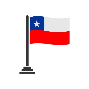 Şili bayrak simgesi seti, Şili bağımsızlık günü simgesi vektör işareti belirlendi