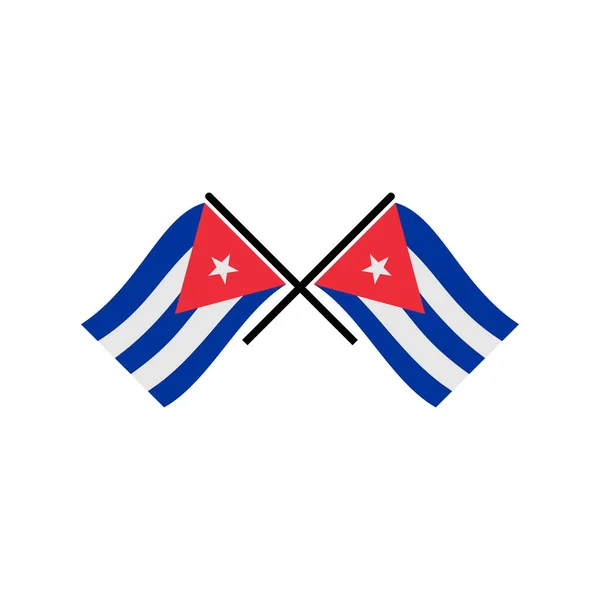 Kuba Fahnen Symbol Gesetzt Kuba Unabhängigkeitstag Symbol Gesetzt Vektor Zeichen — Stockvektor