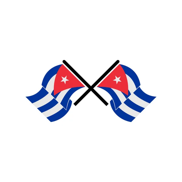 Banderas Cuba Icono Conjunto Día Independencia Cuba Icono Conjunto Vector — Archivo Imágenes Vectoriales