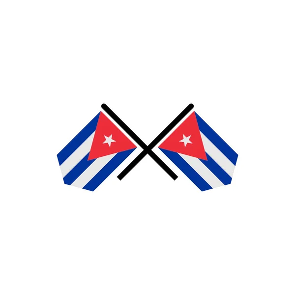 Kuba Flaggor Ikon Set Kuba Självständighet Dag Ikon Set Vektor — Stock vektor