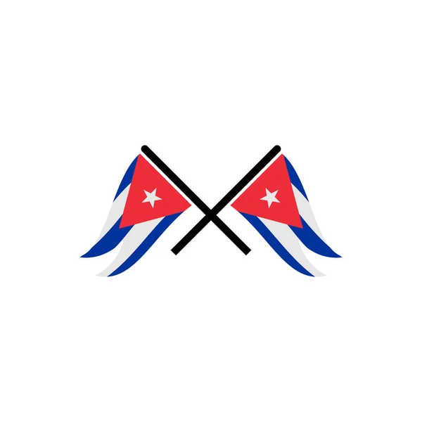 Ikona Kubánských Vlajek Nastavena Ikona Den Nezávislosti Nastaven Vektorový Symbol — Stockový vektor