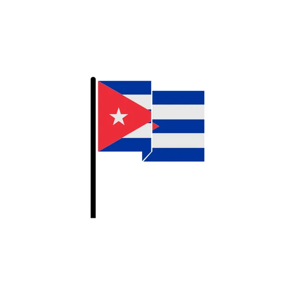 Banderas Cuba Icono Conjunto Día Independencia Cuba Icono Conjunto Vector — Vector de stock