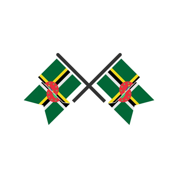 Dominica Bayrak Simgesi Seti Dominica Bağımsızlık Günü Simgesi Belirlendi — Stok Vektör