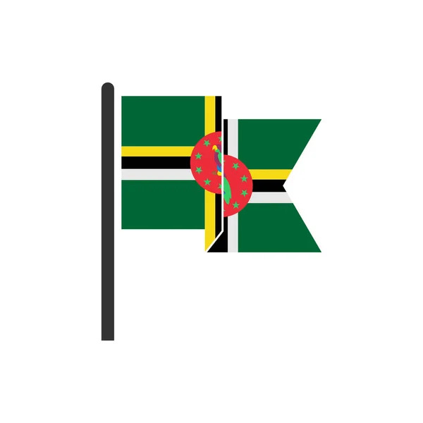Dominica Flaggor Ikon Set Dominica Oberoende Dag Ikon Uppsättning Vektor — Stock vektor