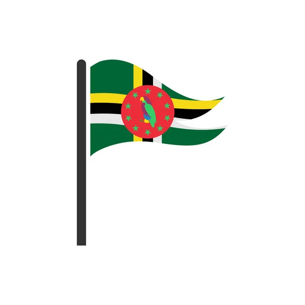 Dominica Vlaggen Pictogram Set Dominica Onafhankelijkheid Dag Pictogram Set Vector — Stockvector
