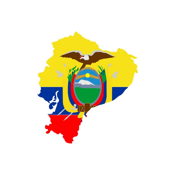 Ikona Vlajky Ekvádoru Nastavena Ikona Den Nezávislosti Nastaven Vektorový Symbol — Stockový vektor