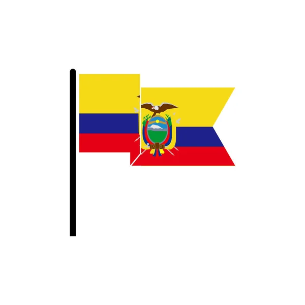 Bandeiras Equador Conjunto Ícones Dia Independência Equador Conjunto Ícones Símbolo —  Vetores de Stock