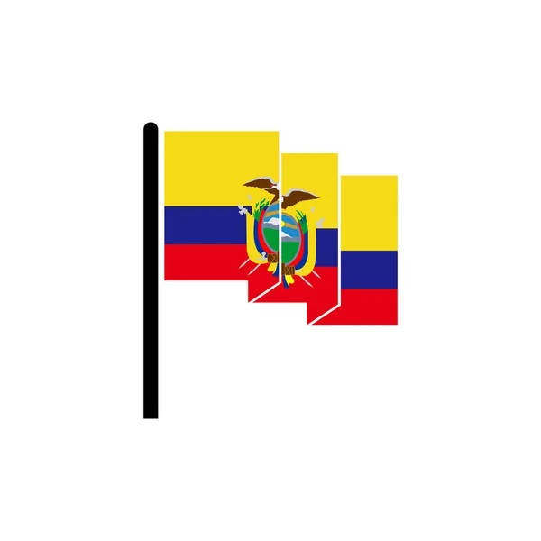 厄瓜多尔国旗图标集 厄瓜多尔独立日图标集矢量符号集 — 图库矢量图片
