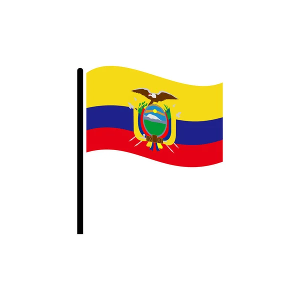 Ecuador Banderas Icono Conjunto Ecuador Independencia Día Icono Conjunto Vector — Vector de stock