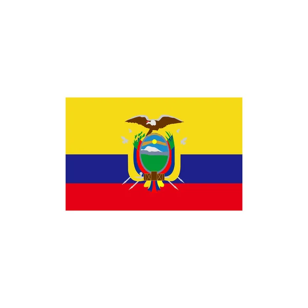 Ekvador Bayrak Simgesi Seti Ekvador Bağımsızlık Günü Simgesi Vektör Işareti — Stok Vektör