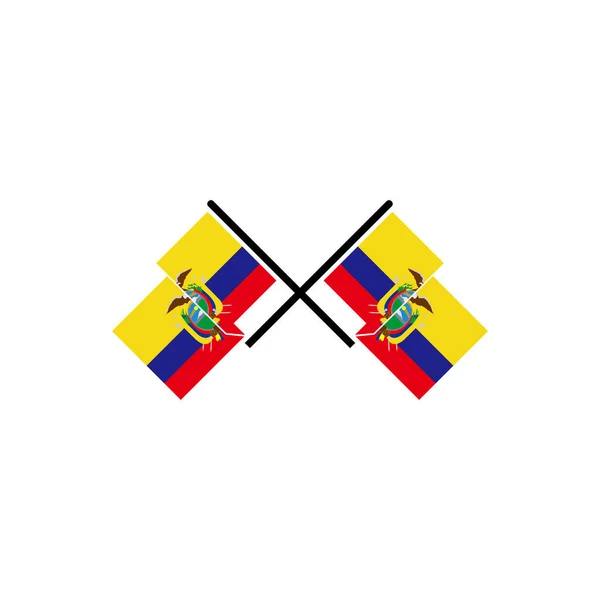 Zestaw Ikon Flag Ekwadoru Ikona Dnia Niepodległości Ekwadoru — Wektor stockowy
