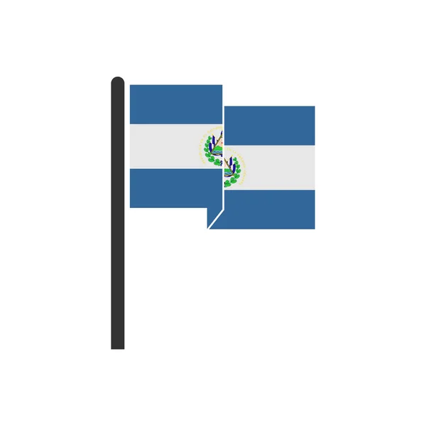 Сальвадор Флаги Набор Значков Сальвадор День Независимости Значок Набор Векторных — стоковый вектор