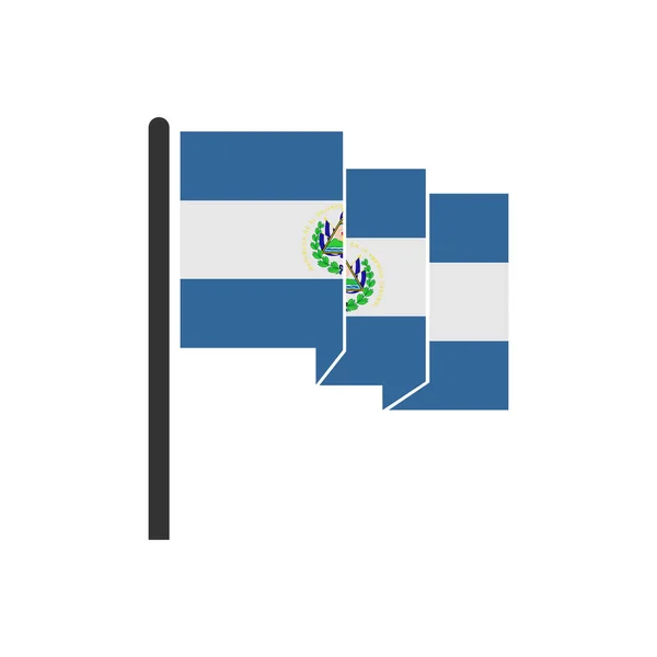 Salvador Zászlók Ikon Készlet Salvador Függetlenségi Nap Ikon Set Vektor — Stock Vector