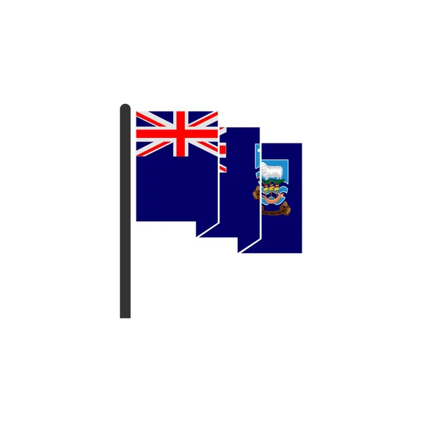 福克兰群岛旗帜图标集 福克兰群岛独立日图标集矢量符号集 — 图库矢量图片