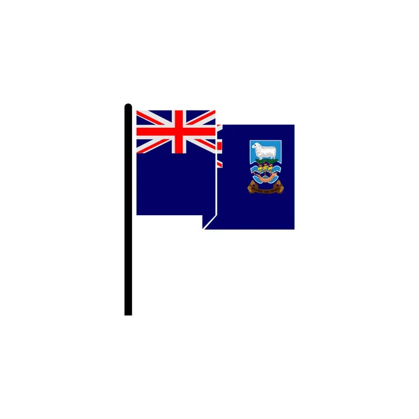 Falkland Island Flaggor Ikon Set Falkland Island Självständighet Dag Ikon — Stock vektor