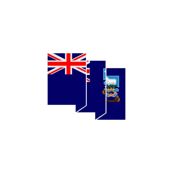 Ensemble Icônes Des Drapeaux Île Falkland Ensemble Icônes Jour Indépendance — Image vectorielle