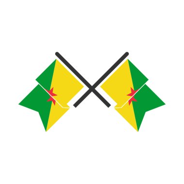 Fransız guiana bayrak simgesi seti, Fransız guiana bağımsızlık günü simgesi vektör işareti belirlendi
