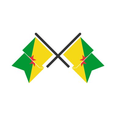 Fransız guiana bayrak simgesi seti, Fransız guiana bağımsızlık günü simgesi vektör işareti belirlendi
