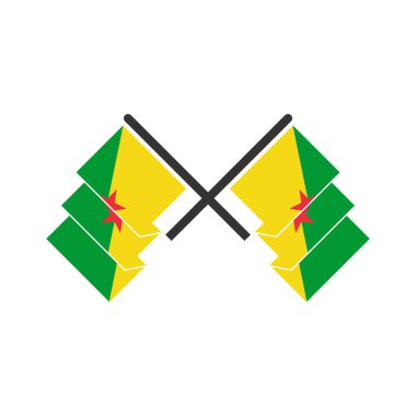 Fransız guiana bayrak simgesi seti, Fransız guiana bağımsızlık günü simgesi vektör işareti belirlendi