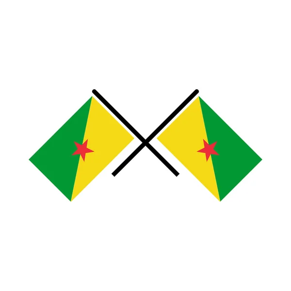 Guyana Francesa Banderas Icono Conjunto Guyana Francesa Día Independencia Icono — Archivo Imágenes Vectoriales