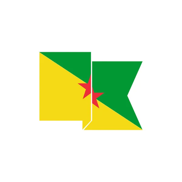 Set Ikon Bendera Guiana Perancis Ikon Hari Kemerdekaan Guiana Prancis - Stok Vektor